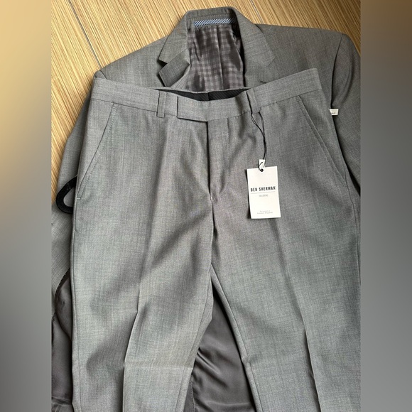 Men’s Ben Sherman Suit 38 Reg blazer 30W 32L slacks gray - Picture 9 of 13
